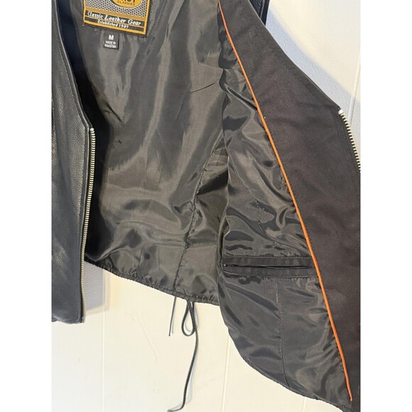 First Classics Leather Vest Womens Medium Black Lauren Motorcycle Lace Up Sides - Picture 11 of 11